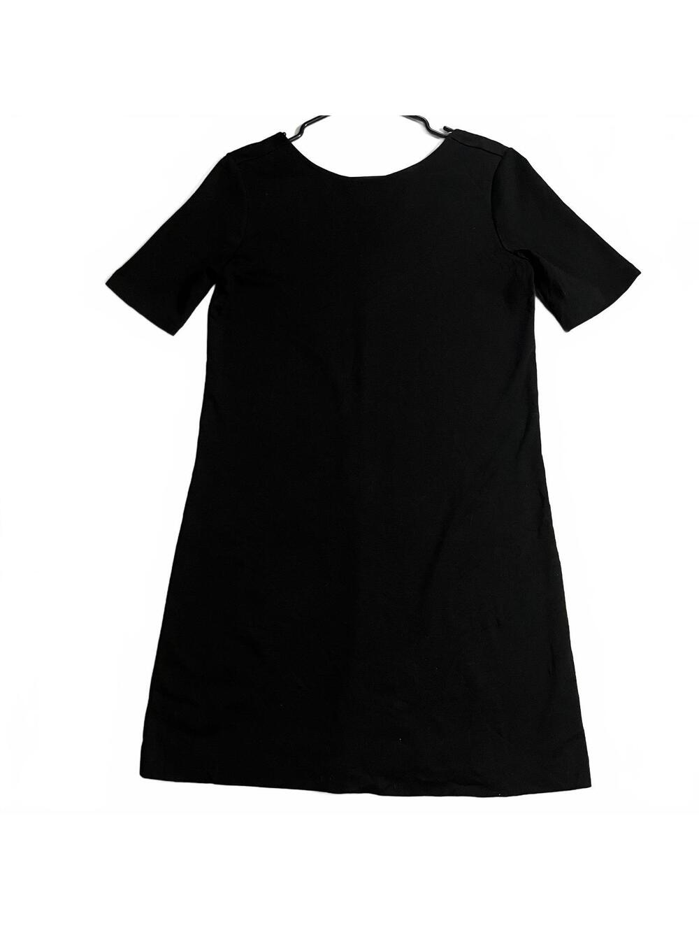 GAP Y2K Black Minimalist Midi Shift Dress Size Small Classic 90s Style